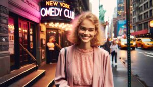 An image of a young, Malibu Barbie standing in front of the New York Comedy Club. Are there any behind-the-scenes stories about creating Malibu Barbie dolls?